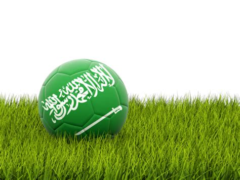 Football In Grass Illustration Of Flag Of Saudi Arabia