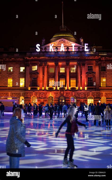 Somerset House ice skating rink, London Stock Photo - Alamy