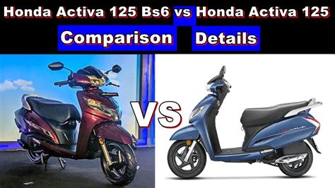 Honda Activa 125 Bs6 Vs Honda Activa 125 Comparison Deluxe Youtube