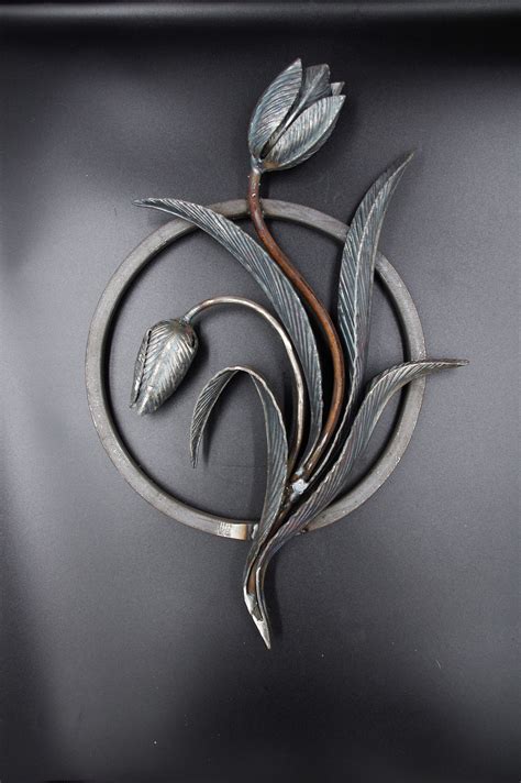 Tulips Steel Rosette Wall Decor Metal Craft Work Etsy