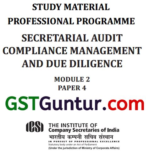 CS Professional Secretarial Audit Compliance Management And Due