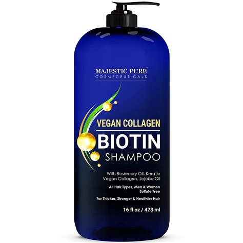 Majestic Pure Biotin Shampoo With Vegan Collagen Best For Hair Growth Thickening Hair Loss