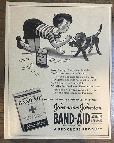 Vintage 1934 Band Aid Advertisement Johnson And Johnson Etsy