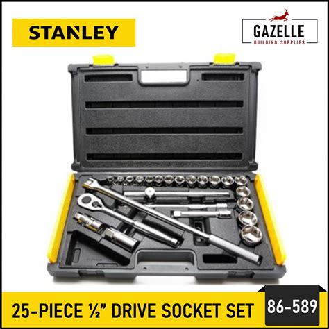 Stanley 25 Pieces 1 2 Drive Metric Socket Wrench Set Model No 86 589