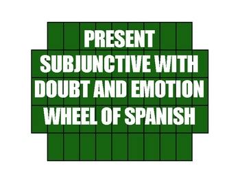 Spanish Present Subjunctive With Doubt And Emotion Wheel Of Spanish