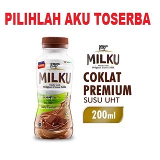 Jual MILKU Susu UHT Rasa COKELAT 200 Ml 1 Pack Isi 12 Botol