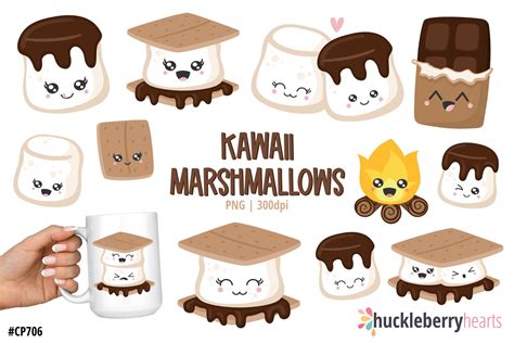 Smores Clipart Marshmallow Clipart Kawaii Smores Kawaii Etsy Österreich