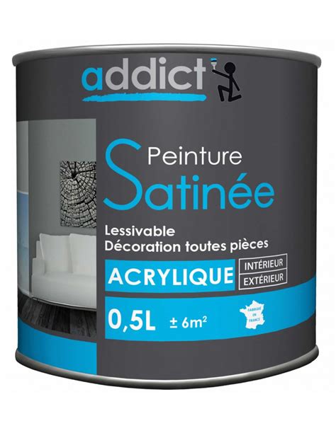 ADDICT Peinture Acrylique Satin Noir 0 5 L