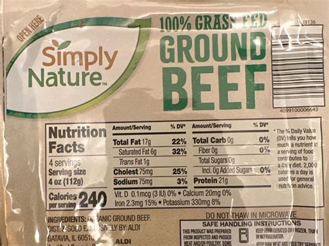 Grass Fed Ground Beef 85 Lean Nutrition Facts Eat This Much