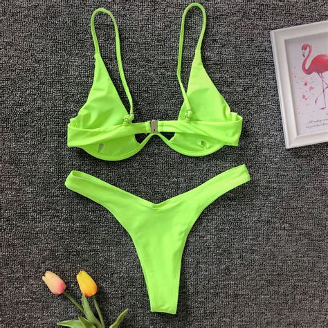Compra Marca Bikini Bikini Traje De Baño Mujeres Traje De Baño Sexy Push Up Underwire Baño Baño