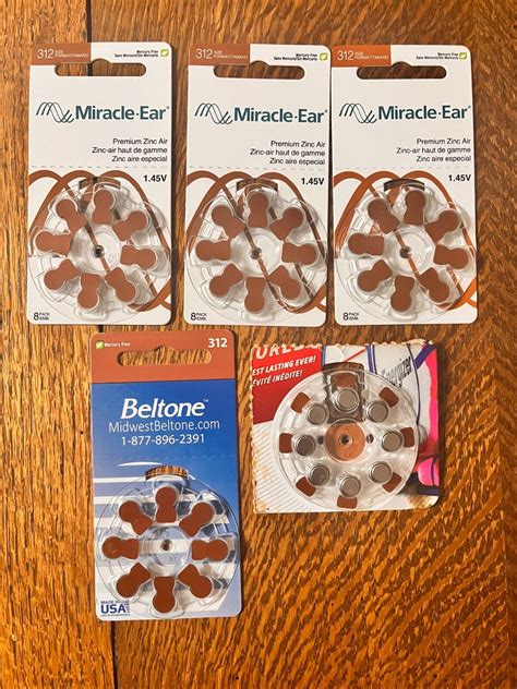 40 Hearing Aid Batteries Size 312 Miracle Ear Beltone Energizer Ebay