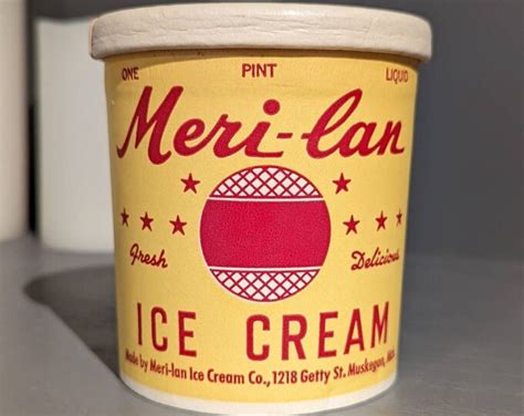 Original 1950 S Meri Lan Ice Cream Container Pint Sealright Muskegon Michigan Etsy