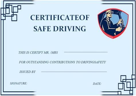 Safe Driving Certificate Template 20 Printable Certificate Templates