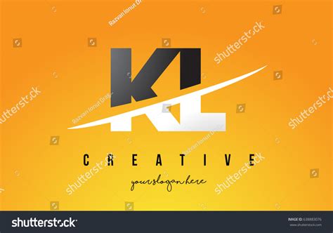 Kl K L Letter Modern Logo Design With Swoosh Royalty Free Stock