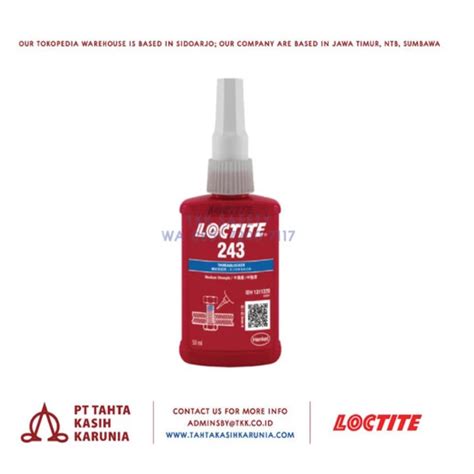 Jual LOCTITE 243 Threadlocker Lem Baut Lem Permukaan Logam 50 Ml