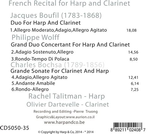 Charles Nicolas Bochsa French Recital For Harp And Clarinet