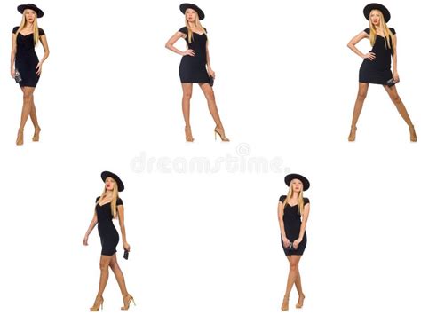 The Woman In Fashion Looks Isolated On White Stock Photo Image Of
