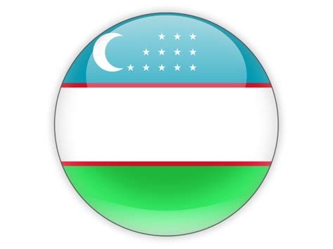 Round Icon Illustration Of Flag Of Uzbekistan