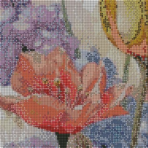 Jmp0184flowers Full Coverage Cross Stitch Pattern Pdf Cross Stitch