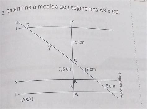 Determine As Medidas Dos Segmentos Ab E Cd Extrema Urg Ncia