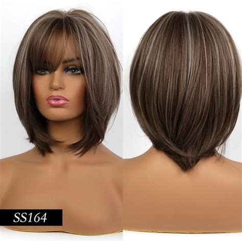 Synthetic Wig Short Straight Ombre Golden Blonde Bob Wigs With Side