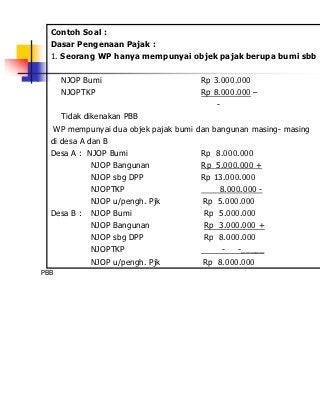 Contoh Soal Pajak Bumi Dan Bangunan Koleksi Gambar