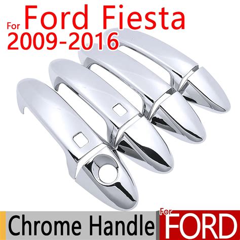 For Ford Fiesta 2009 2016 Chrome Door Handle Covers Trim Set Of 4pcs Sedan Hatchback 2010 2012