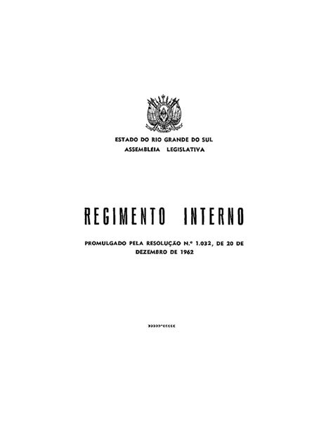 Regimento Interno 1962 Pdf