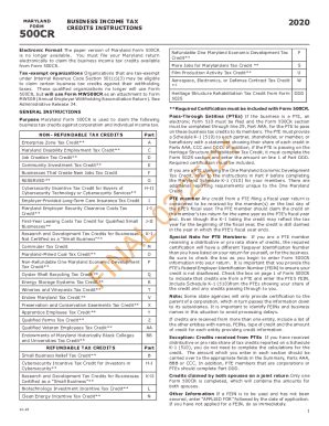 Fillable Online Fillable Form Cr Maryland Business Income Tax