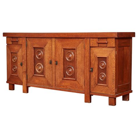 Solid Art Deco Oak Sideboard Charles Dudouyt France S At Stdibs