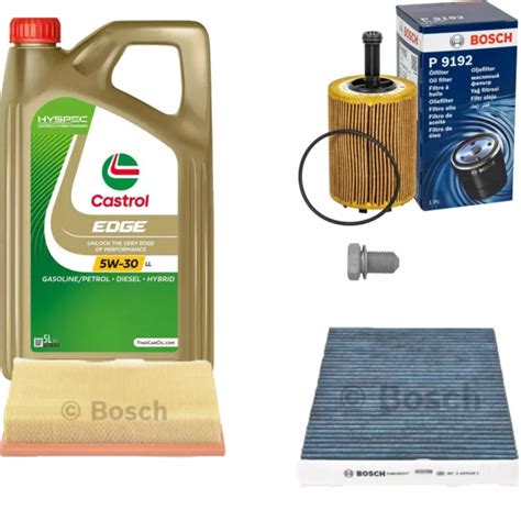 BOSCH INSPECTION SET 5 L Castrol Edge 5W 30 Ll Pour VW Multivan V 2 5