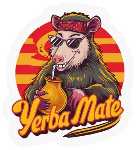 Yerba Mate Yerba Mate Opossum Stickers Sold By Theresa Vaughan Sku