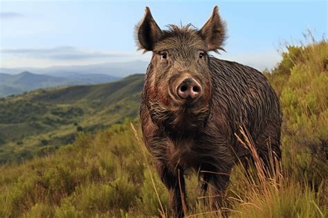 Premium Ai Image Portrait Of A Wild Boar Sus Scrofa