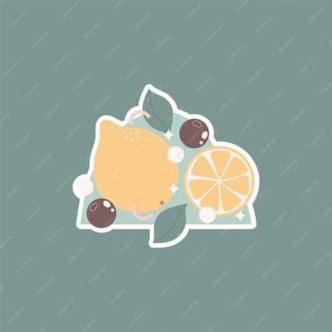 Coleção De Adesivos De Frutas Vetor Premium