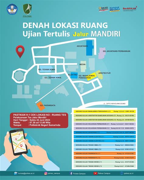 Pengumuman Denah Dan Lokasi UJIAN SELEKSI MANDIRI POLNES 2024 POLNES