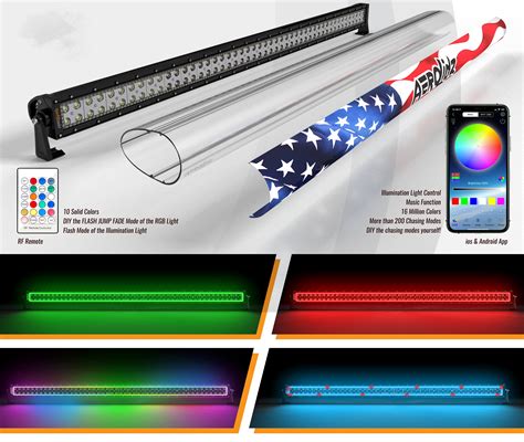 Aerolidz 52 RGB Chasing LED Light Bar Cover Insert Combo Quadratec