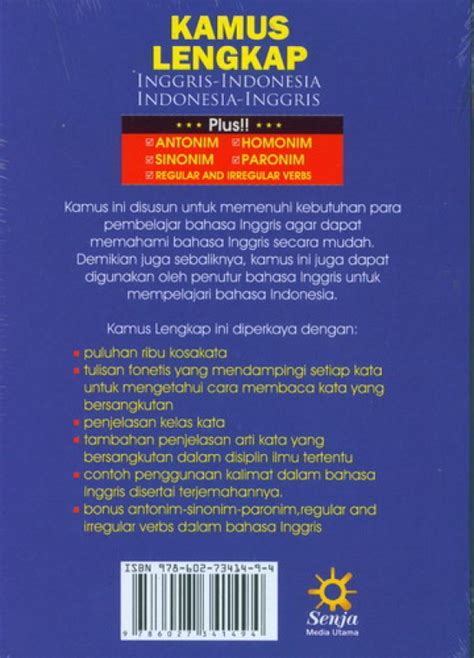 Buku Kamus Lengkap Inggris-indonesia Indonesia-inggris | Bukukita