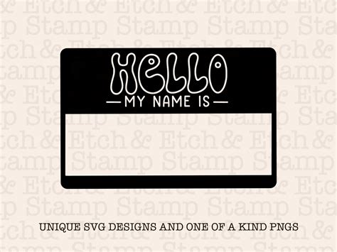 Hello My Name Is Svg Name Tag Svg Hello Svg Baby Svg Cute Cutting