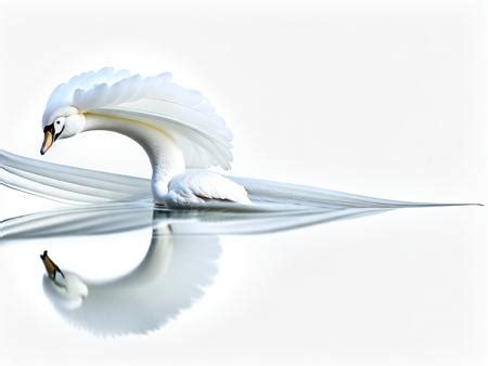 A White Swan Floating On Top Of A Body Of Water Image Design Id