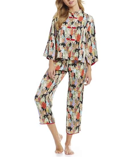 Natori Dynasty Crowded City Satin Coordinating Pajama Set Dillards