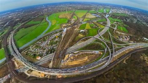 Duisburg Von Oben Umbau Uns Sanierung Autobahnkreuz Kaiserberg In