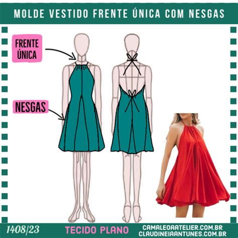 Molde Vestido Frente Unica Nesgas Camaleoa Atelier De Costura