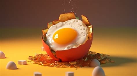 Sunny Side Up Breakfast With A Twist Of Crypto Currency D Rendered