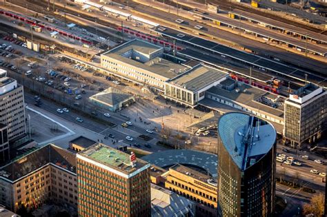 Dortmund Von Oben Hauptbahnhof Der Deutschen Bahn In Dortmund Im