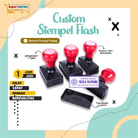 Jual Cetak Stempel Flash Persegi Panjang Otomatis Cepat