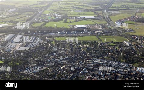 aerial view of Bicester town centre and Bicester Village Shopping ...