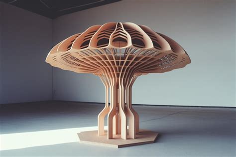 Escultura De Un Rbol Con Una Gran Estructura Realizada En Madera