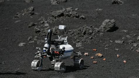 Moon Exploration Simulation Robots At The Ready