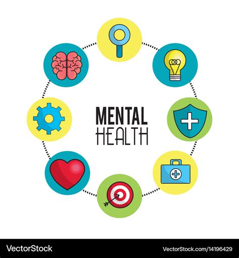 Mental health symbol tips Royalty Free Vector Image