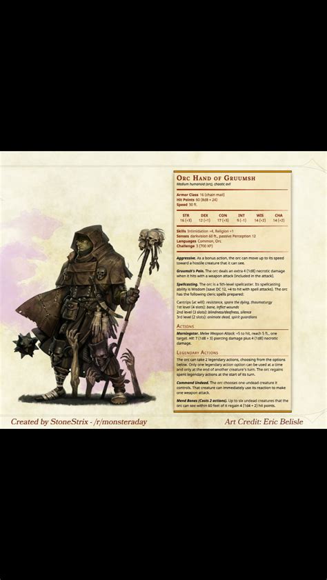 Orc Necromancer | D&d dungeons and dragons, Dungeons and dragons rules ...